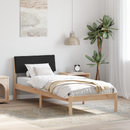 vidaXL Ágykeret fejtámlával Barna és fekete 80 x 200 cm Tömör fenyőfa
