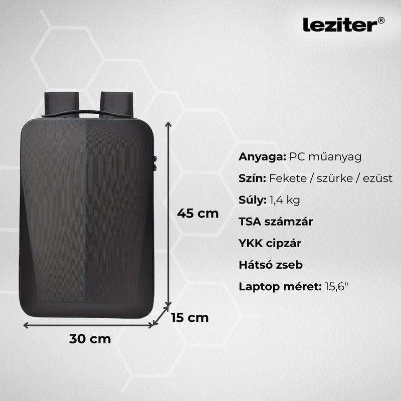 Axen merevített Usb-s laptop hátizsák fekete