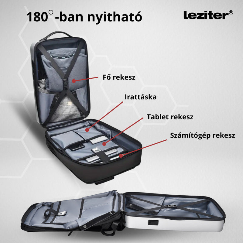 Axen merevített Usb-s laptop hátizsák fekete