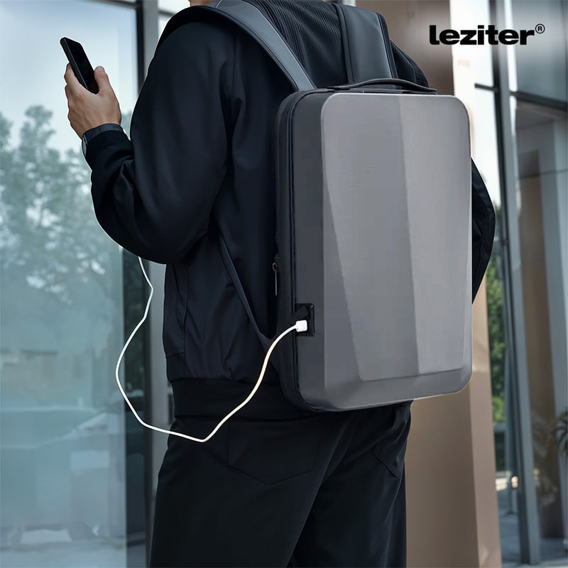 Axen merevített Usb-s laptop hátizsák szürke