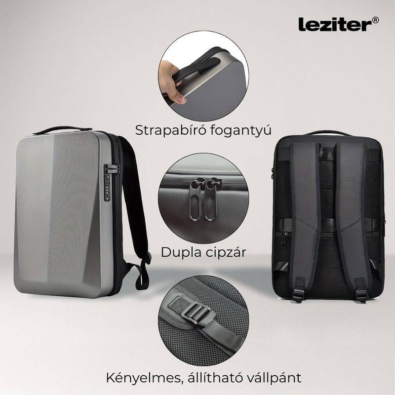 Axen merevített Usb-s laptop hátizsák szürke