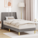 vidaXL Ágykeret Egyszínű fejtámlával Tópszínű 90 x 200 cm szövet