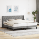 vidaXL Ágykeret fejtámlával Világosszürke 180 x 200 cm Bársony