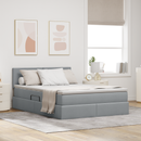 vidaXL LED tárolós ágy matraccal Világosszürke 140 x 200 cm Szövet