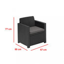 Alabama Party kerti bútor garnitúra grafit színben