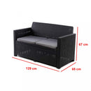 Alabama Party kerti bútor garnitúra grafit színben