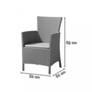 Iowa kerti szék, grafit színben, világos szürke párnával