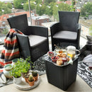 Iowa kerti szék, grafit színben, világos szürke párnával