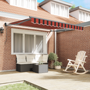 vidaXL Behúzható napellenző Piros és Fekete 350 x 250 x 165 cm
