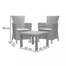 Rosario Balcony set kerti bútor garnitúra, cappuccino színben, homok párnával