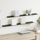 vidaXL Lebegő polc 2 pcs Olajzöld 100 x 9 x 2,5 cm Acél
