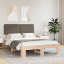 vidaXL Ágykeret Kárpitozott Fejtámlával Tópszínű 140 x 190 cm
