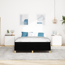 vidaXL Boxrugós ágy matracmal Fekete 140 x 200 cm szövet