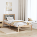 vidaXL Ágykeret fejtámlával Világosszürke 75 x 190 cm Tömör fenyőfa