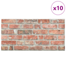 vidaXL Fali panelek 10 pcs Piros 100 x 50 cm EPS Hab