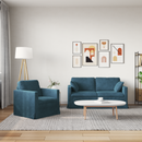 vidaXL Kanapé Szett 2 pcs Kék 158 x 78 x 80 cm Bársony