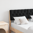 vidaXL Kárpitozott fejtámla Fekete 120 cm Tömör fenyőfa