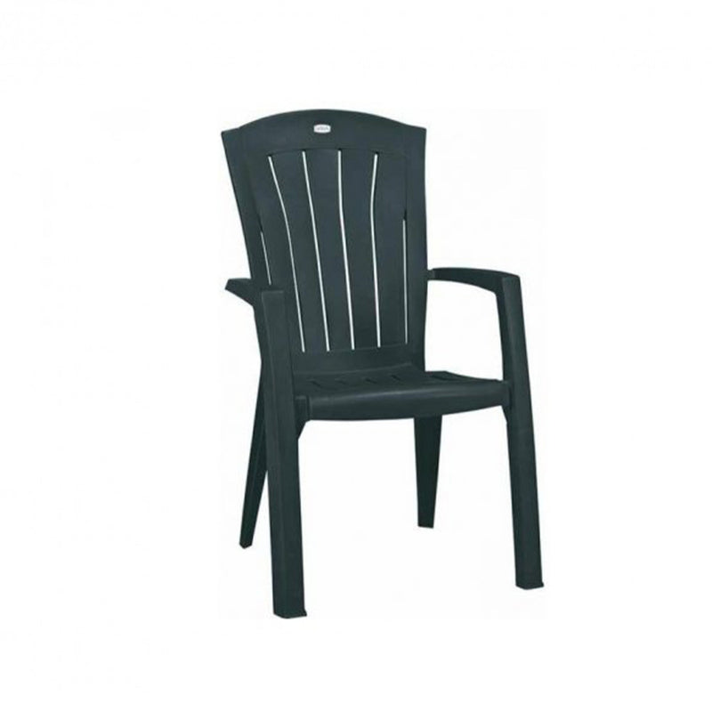 Santorini műanyag kerti szék, sötét zöld színben