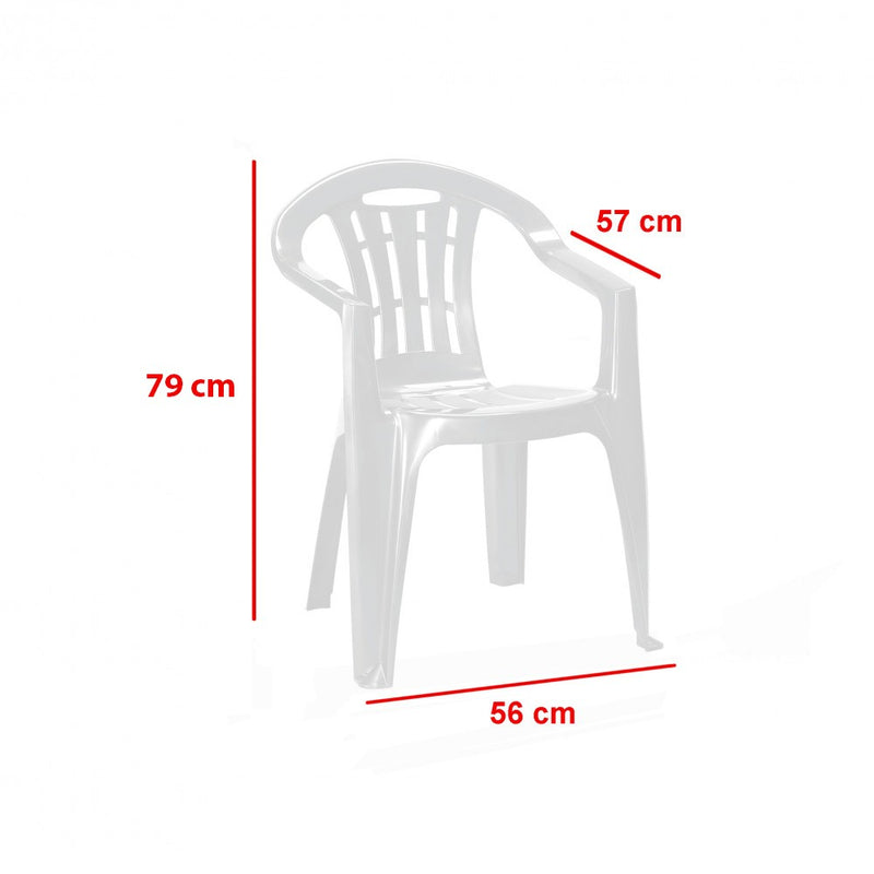 Mallorca műanyag kerti szék, fehér színben
