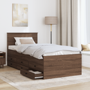 vidaXL Nappaliágy fiókkal Barna Tölgy és Fekete 75 x 190 cm Faanyag