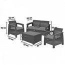 Corfu box set kerti bútor garnitúra, barna színben, meleg taupe párnával