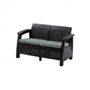 Corfu love seat, grafit színben, világos szürke párnával