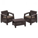 Corfu weekend set kerti bútor garnitúra, barna színben, meleg taupe párnával