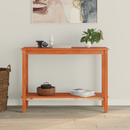 vidaXL Konzolasztal polcokkal Viaszbarna 110 x 40 x 80 cm Tömör fenyő