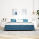 vidaXL Boxrugós ágy matracmal Sötét kék 200 x 200 cm szövet