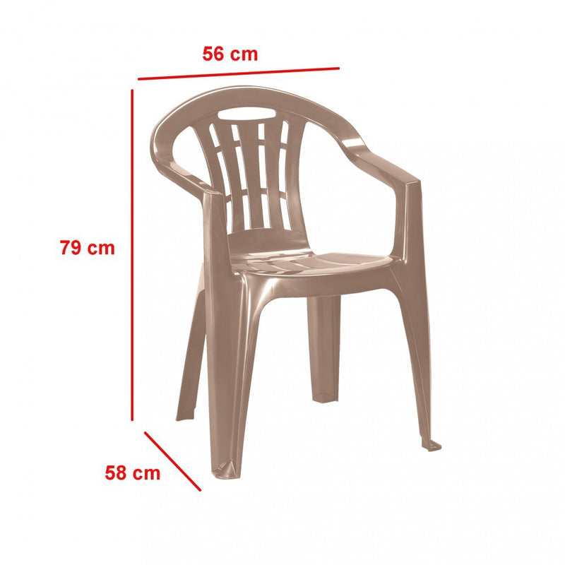 Mallorca műanyag kerti szék cappuccino színben