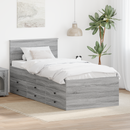 vidaXL Nappaliágy fiókkal Szürke Sonoma és Fekete 100 x 200 cm Faanyag