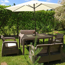 Corfu fiesta set kerti bútor garnitúra, cappuccino színben, homok párnával