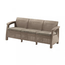 Corfu max set kerti bútor garnitúra, cappuccino színben, homok párnával