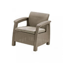 Corfu max set kerti bútor garnitúra, cappuccino színben, homok párnával