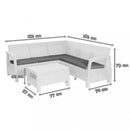 Corfu Relax kerti bútor garnitúra, barna színben, meleg taupe párnával