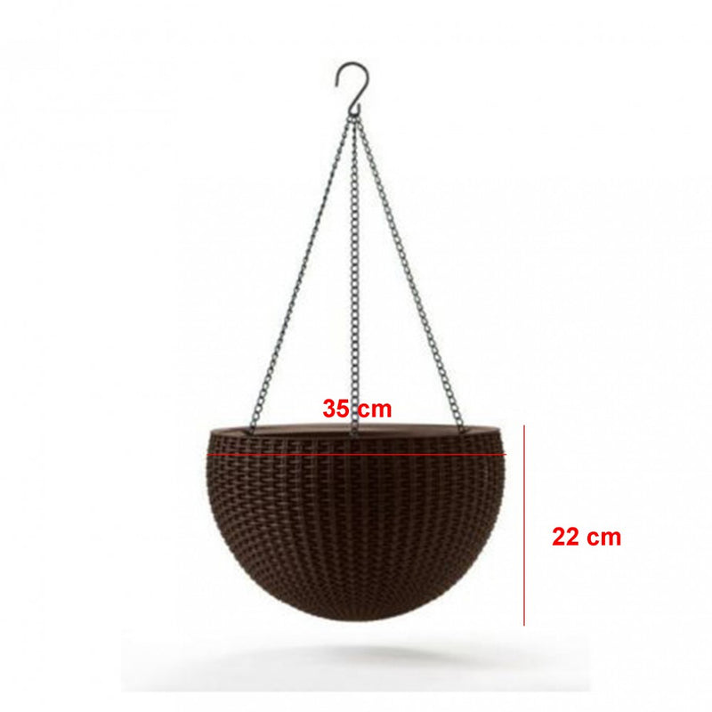 Hanging Sphere függesztett virágtartó Whiskey barna színben