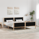 vidaXL Ágykeret fejtámlával Fekete 200 x 200 cm Tömör fenyőfa