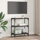 vidaXL Könyvespolc Musta tammi 60 x 33 x 70,5 cm Műszaki fa és vas
