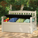 Eden Garden Bench pad és tároló, barna-beige színben