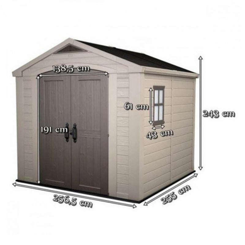 Factor 8x8 kerti ház, beige-taupe színben