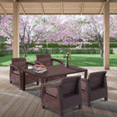 Corfu Relax kerti bútor garnitúra futura asztallal barna