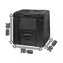 E-komposztáló, talapzat nélkül, 470 l, fekete színben