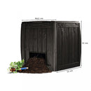 Deco komposztáló, talapzattal, whiskey barna színben 340 l