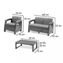 Corfu Lyon II 4+1 kerti bútor garnitúra szett cappuccino színben