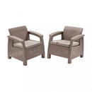 Corfu Large II Lyon 6+1 kerti bútor garnitúra szett cappuccino színben