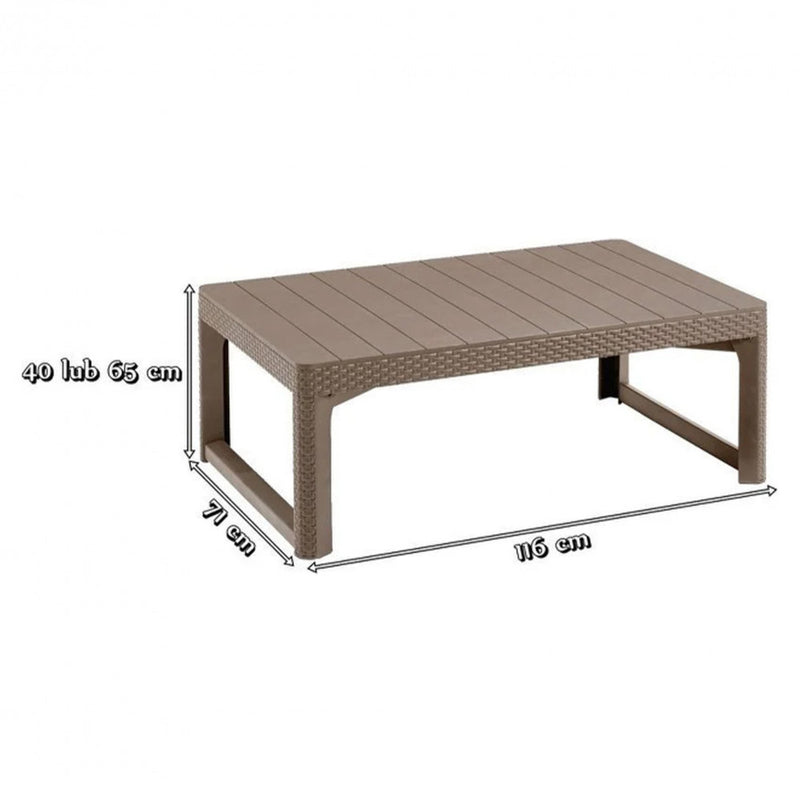 Evyon 4+1 kerti bútor garnitúra szett cappuccino