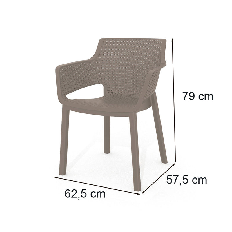 Evyon 6+1 kerti bútor garnitúra szett cappuccino