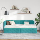 vidaXL Sarokágy keret Türkiz 80 x 200 cm Bársony