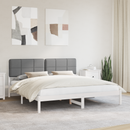 vidaXL Ágykeret Kárpitozott Fejtámlával Világosszürke 200 x 200 cm
