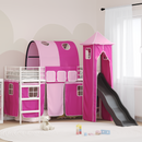 vidaXL Gyerekek Loft Ágykerete Fehér és Rózsaszín 100 x 190 cm Fém
